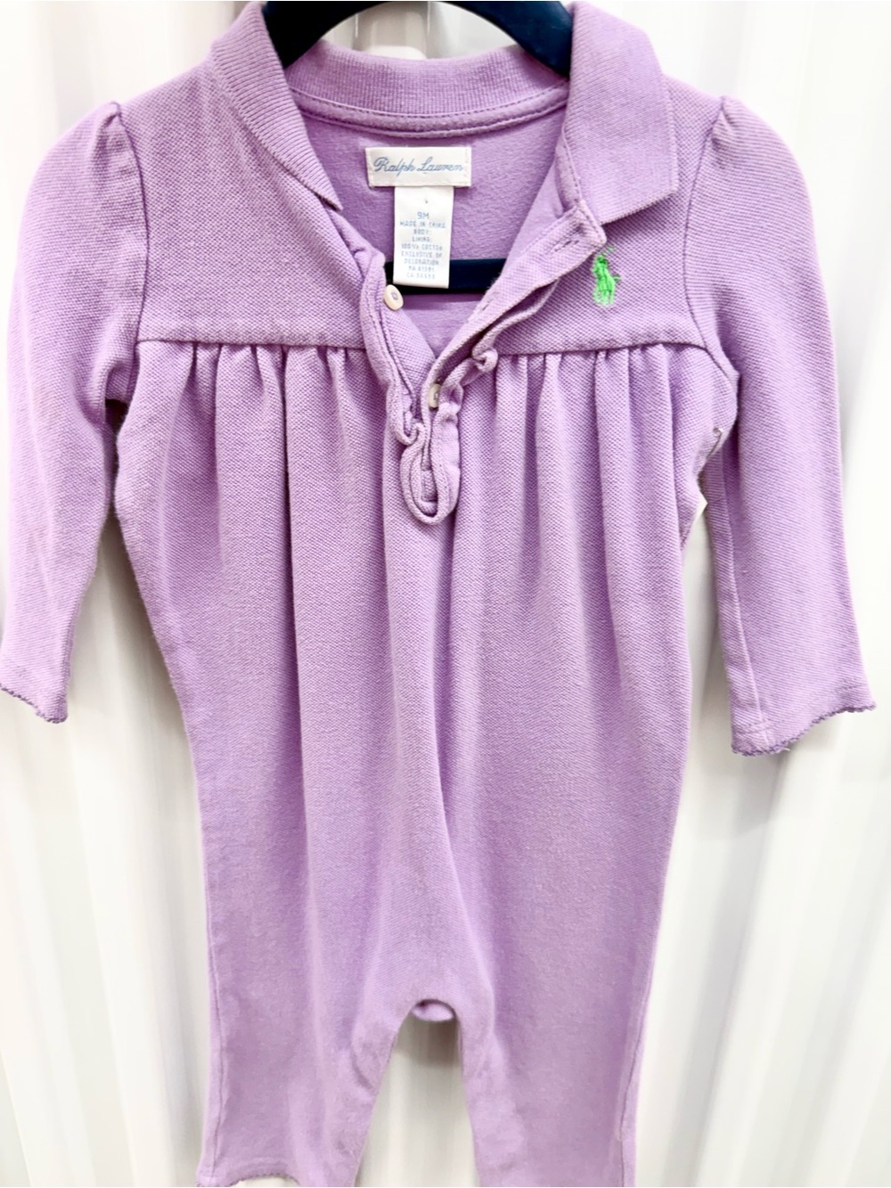 Ralph Lauren Purple Cotton Baby One-Piece 9 months